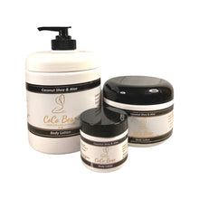 Load image into Gallery viewer, Coconut Shea &amp; Aloe Hand &amp; Body Lotion in three sizes